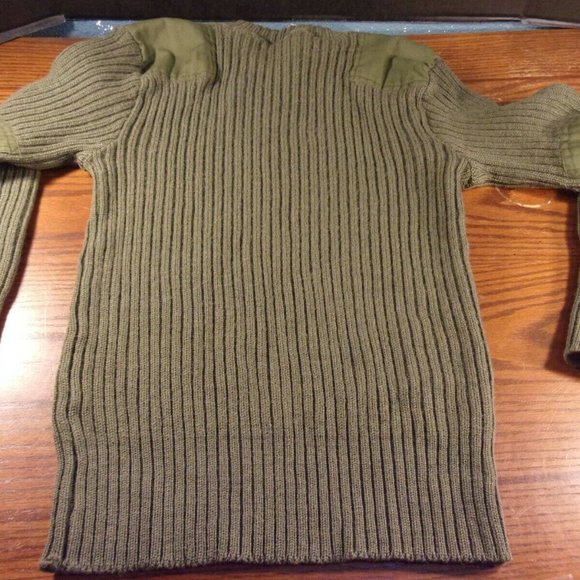 sz40 US MARINE CORPS USMC GREEN KNIT SWEATER SERVICE WOOL OLIVE GREEN SI 718 - Picture 11 of 12